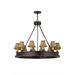 Canora Grey Syverson 12 - Light Candle Style Wagon Wheel Chandelier Textile/Metal in Brown | Wayfair 7A32C62D6716454FB6A0F184EADAAED0