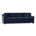 Latitude Run® Aceyon 102" Square Arm Sofa w/ Reversible Cushions Wood/Polyester in Blue | 35 H x 102 W x 38 D in | Wayfair