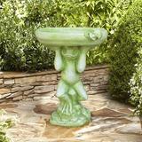 Rosalind Wheeler Shevlin Birdbath Resin in Green | 25 H x 14 W x 18 D in | Wayfair CC9D94A5774044F886741C0F4B17197E