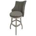 August Grove® Dragon Swivel Counter & Bar Stool Wood/Upholstered in Brown/Gray/White | 52 H x 22 W x 20 D in | Wayfair