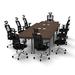 The Twillery Co.® Albin 9 Person Conference Meeting Tables w/ 9 Chairs Complete Set Wood/Metal in Brown | 30 H x 174 W x 60 D in | Wayfair