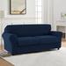 The Twillery Co.® Pizarro Soft Stretch Separate Box Cushion Loveseat Slipcover Polyester in Black | 41 H x 70 W x 42 D in | Wayfair