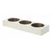 Gracie Oaks 3 Hole Cheese Mold Candle Holder, Wooden Candle Holders for Table Centrepieces Wood in White | 5.5 H x 2.25 W x 16.75 D in | Wayfair