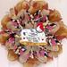 Trinx Farmhouse Wreath Welcome To Our Nest Chicken Burlap/Deco Mesh, Wood in Brown/Red/Yellow | 24 H x 24 W x 6 D in | Wayfair