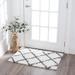 Gray/White 39.37 x 1.77 in Area Rug - Mercury Row® Babich Geometric White/Grey Area Rug Polypropylene | 39.37 W x 1.77 D in | Wayfair