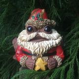 Toad Hollow Santa Claus Character Toad Garden Figurine Resin in Brown | 7.25 H x 9 W x 8.5 D in | Wayfair 94090