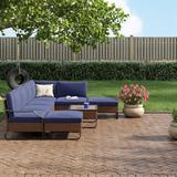 Andover Mills™ Heiman 8 Piece Sectional Seating Group w/ Cushions Synthetic Wicker/All - Weather Wicker/Wicker/Rattan in Black/Brown | Outdoor Furniture | Wayfair