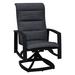 Red Barrel Studio® Zarah Swivel Patio Dining Armchair Sling in Black | 42 H x 25.5 W x 27 D in | Wayfair F5A2F54980E84B71AD61065E42F000B4