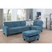 Green/Blue Reclining Sectional - Latitude Run® Aquista 104" Right Hand Facing Modular Sectional w/ Ottoman Linen, Leather | Wayfair