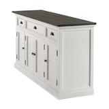 Beachcrest Home™ Ballinger 57.09" Wide 3 Drawer Sideboard Wood in White/Black | 33.46 H x 57.09 W x 19.69 D in | Wayfair