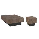 Joss & Main Camari Solid Wood Pedestal Coffee Table Metal in Brown | 16" H x 40" L x 40" W | Wayfair A7091AF6D2734DD7B0525ADD6AFF6FFF