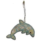 The Holiday Aisle® Dolphin Creme Mother of Pearl & Bead Hanging Figurine Ornament in Brown | 4 H x 4 W x 4 D in | Wayfair