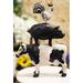 Gracie Oaks Ertem Barn Animals Chicken Pig & Cow Stacked Resin in Black/White | 18.5 H x 12.75 W x 4 D in | Wayfair