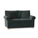 Red Barrel Studio® Quaker 61" Rolled Arm Loveseat Wood/Polyester in Black/Blue/Brown | 30 H x 61 W x 37 D in | Wayfair