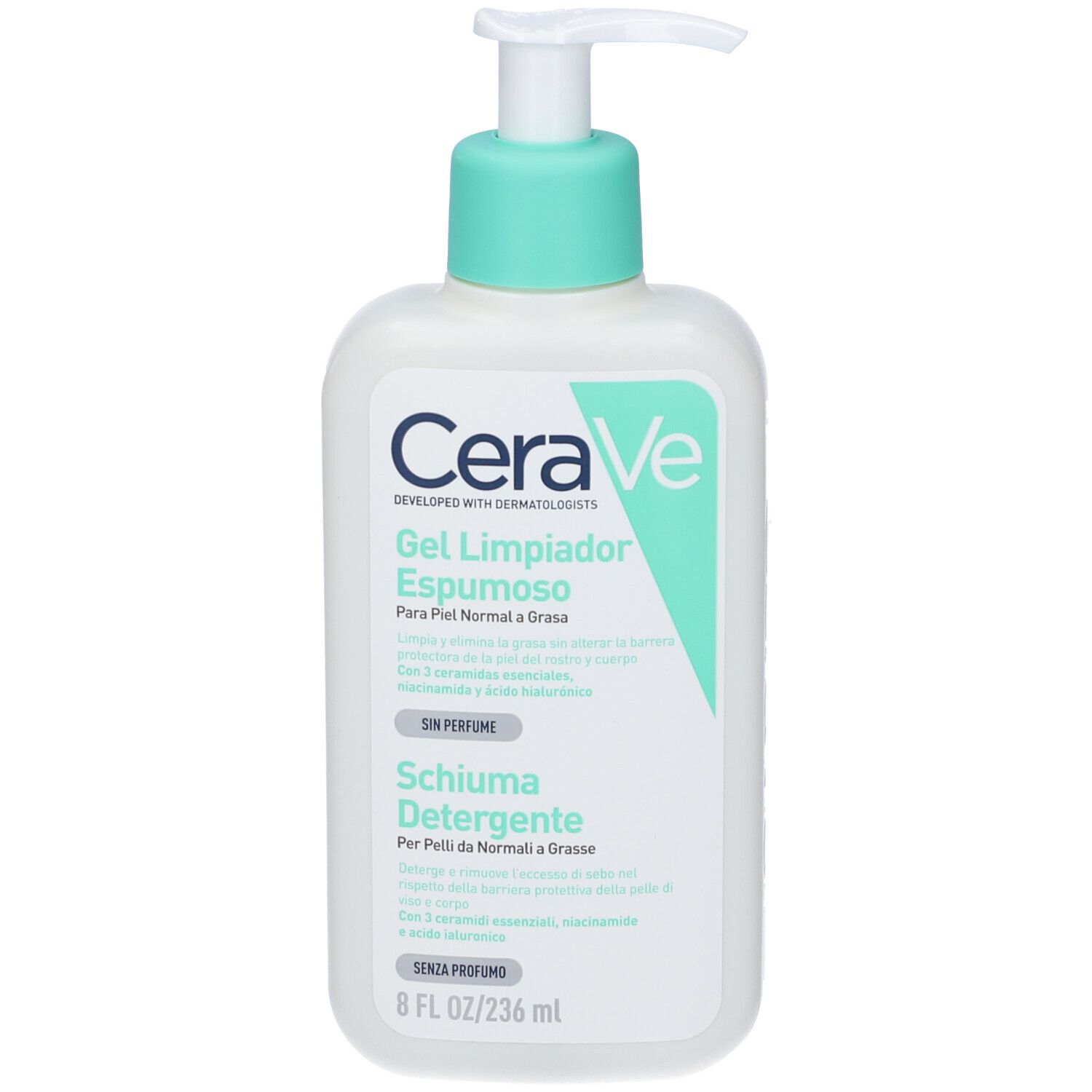 CeraVe Schiuma Detergente Seboregolatrice Viso e Corpo, Per Pelli da N