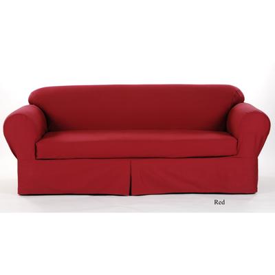 Twill 2-Pc. Slipcover by Classic Slip Covers, Inc. by Classic Slipcovers in Red (Size SOFA)