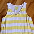 Anthropologie Tops | Anthropologie Pleated Yellow And White Dressy Tank | Color: White/Yellow | Size: 4