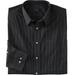 Men's Big & Tall KS Signature Wrinkle-Free Long-Sleeve Dress Shirt by KS Signature in Black Stripe (Size 17 1/2 37/8)