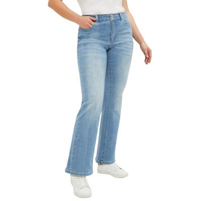 Plus Size Women's Back Elastic Bootcut Jeans by ellos in Light Stonewash (Size 22)