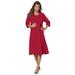 Plus Size Women's Fit-And-Flare Jacket Dress by Roaman's in Classic Red (Size 16 W) Suit