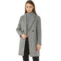 Allegra K Women's Notched Lapel Double Breasted Raglan Winter Coats Grey 12