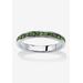 Women's Sterling Silver Simulated Birthstone Stackable Eternity Ring by PalmBeach Jewelry in August (Size 6)