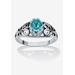 Women's Sterling Silver Swirl Simulated Birthstone Ring by PalmBeach Jewelry in December (Size 10)