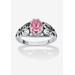Women's Sterling Silver Swirl Simulated Birthstone Ring by PalmBeach Jewelry in June (Size 8)
