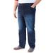 Men's Big & Tall 5-Pocket Relaxed Fit Denim Look Sweatpants by KingSize in Dark Rinse (Size 5XL) Jeans