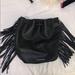 Victoria's Secret Bags | Black Leather Frayed Victoria’s Secret Bag | Color: Black | Size: 12in By 14in