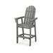 POLYWOOD® Vineyard Curveback Adirondack Outdoor Bar Chair Plastic in Gray | 54.75 H x 28.25 W x 31 D in | Wayfair ADD602GY