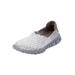 Wide Width Women's CV Sport Ria Slip On Sneaker by Comfortview in Silver Grey (Size 8 1/2 W)