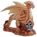 Trinx Anne Stokes Age Of Dragons Desert Dragon Wyrmling On Skull Head Rock Home Tabletop Decorative Figurine in Orange | 8 H x 8 W x 6 D in | Wayfair