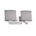 Justice Design Group Textile 16 Inch 2 Light Bath Vanity Light - FAB-8472-30-GRAY-CROM