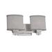 Justice Design Group Textile 16 Inch 2 Light Bath Vanity Light - FAB-8472-30-GRAY-NCKL-LED2-1400