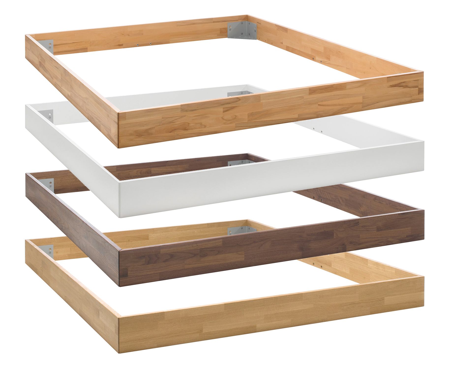 Hasena Moderno Massivholz Bettrahmen Trento 16 100x200 cm / Kernbuche natur, geölt