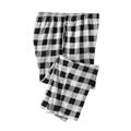 Men's Big & Tall Flannel Plaid Pajama Pants by KingSize in Black White Buffalo Check (Size XL) Pajama Bottoms