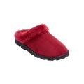 Wide Width Women's The Andy Fur Clog Slipper by Comfortview in Deep Claret (Size XXL W)