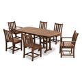 POLYWOOD® Traditional Garden 7-Piece Outdoor Dining Set Plastic in Brown | Wayfair PWS133-1-TE