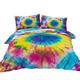 BlessLiving Super King Tie Dye Duvet Cover Set with 2 Pillow Shams 3pc Rainbow Bedding Set Boho Abstract Duvet Cover Set for Kids Adults Girls Women