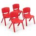 Costway 4-pack Kids Plastic Stackable Classroom Chairs-Red