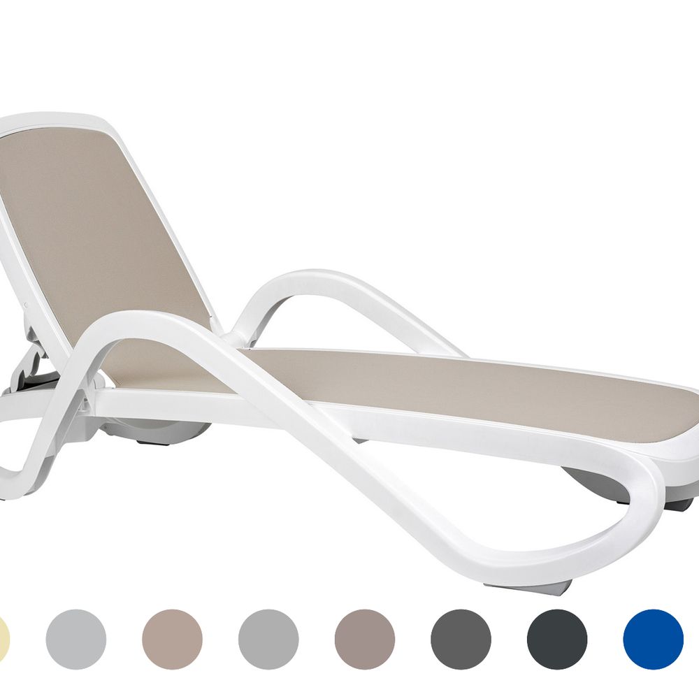 NARDI »Alfa« Gartenliege Kunststoff taupe 10 / Bezug taupe 124