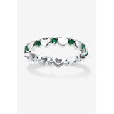 Women's Simulated Birthstone Heart Eternity Ring by PalmBeach Jewelry in May (Size 9)