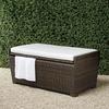 Outdoor Cushions- Tapered Wicker Storage Bench Cushion - Natural, Small Natural - Frontgate