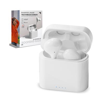 Sharper Image Earbuds True Wireless in Ear with Qi Charging - White