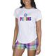 Women's Concepts Sport White Detroit Pistons Razzle Knit T-Shirt & Short Set