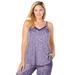 Plus Size Women's Marled Lace-Trim Sleep Tank by Dreams & Co. in Plum Burst Marled (Size 18/20) Pajama Top