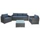 Polyrattan xxl Sitzgruppe Gartenlounge Loungeset Gartenmöbel Set Lounge Grau