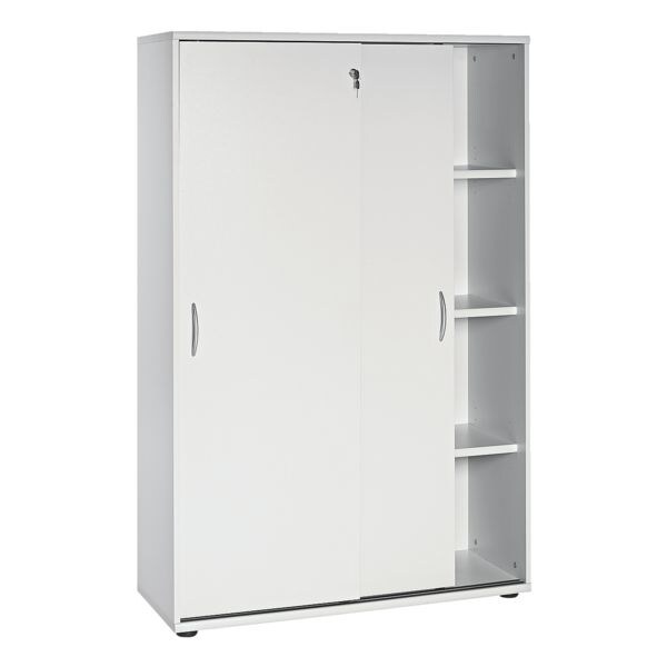 Möbelpartner Schiebetürenschrank 4 OH grau, 100x153x39.5 cm