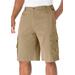 Men's Big & Tall Boulder Creek® 12" Side Elastic Denim Cargo Shorts by Boulder Creek in Khaki (Size 68)